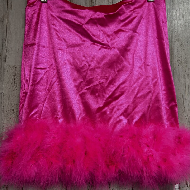 L Hot Pink Feather Satin