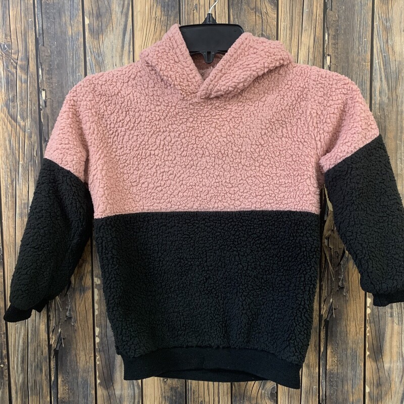 Black/pink Fuzzy Hoodie