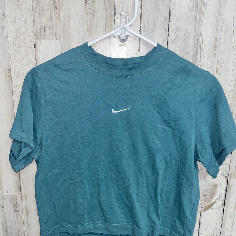 M Teal Logo Cropped Tee, Teal, Size: Ladies M