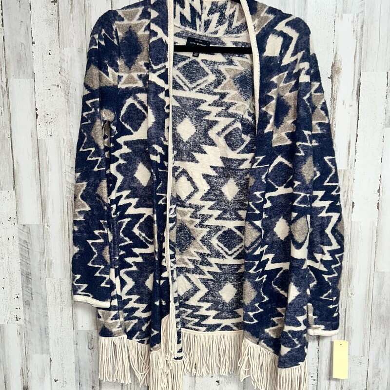 S Blue Printed Cardigan, Blue, Size: Ladies S