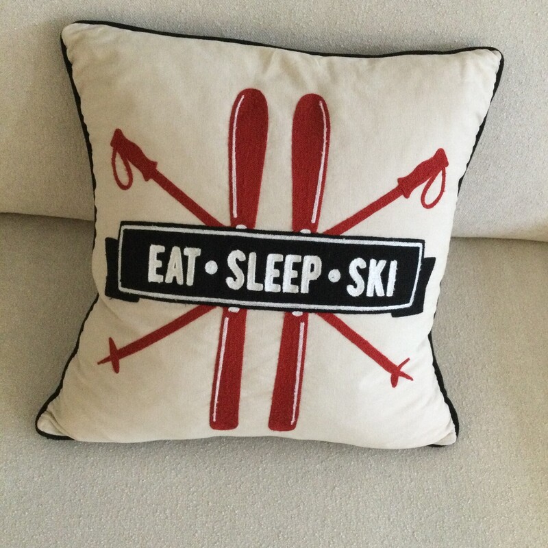 Eat Sleep Ski Toss Cushio