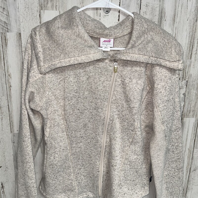 M Tan Knit Zip Jacket