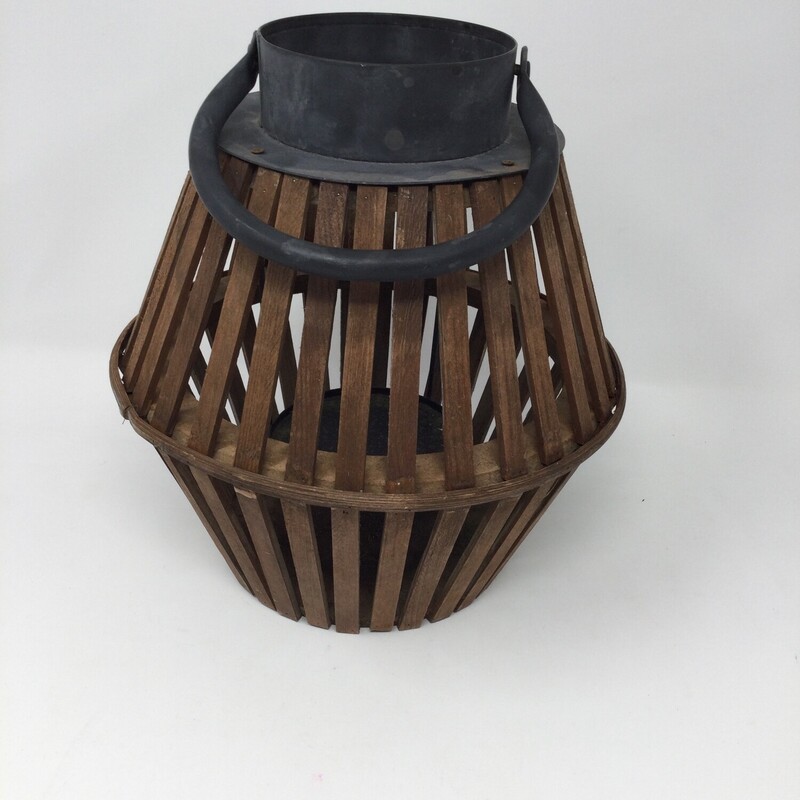 Wooden Lantern,
Size: 10 x 10 In
Brown/Black