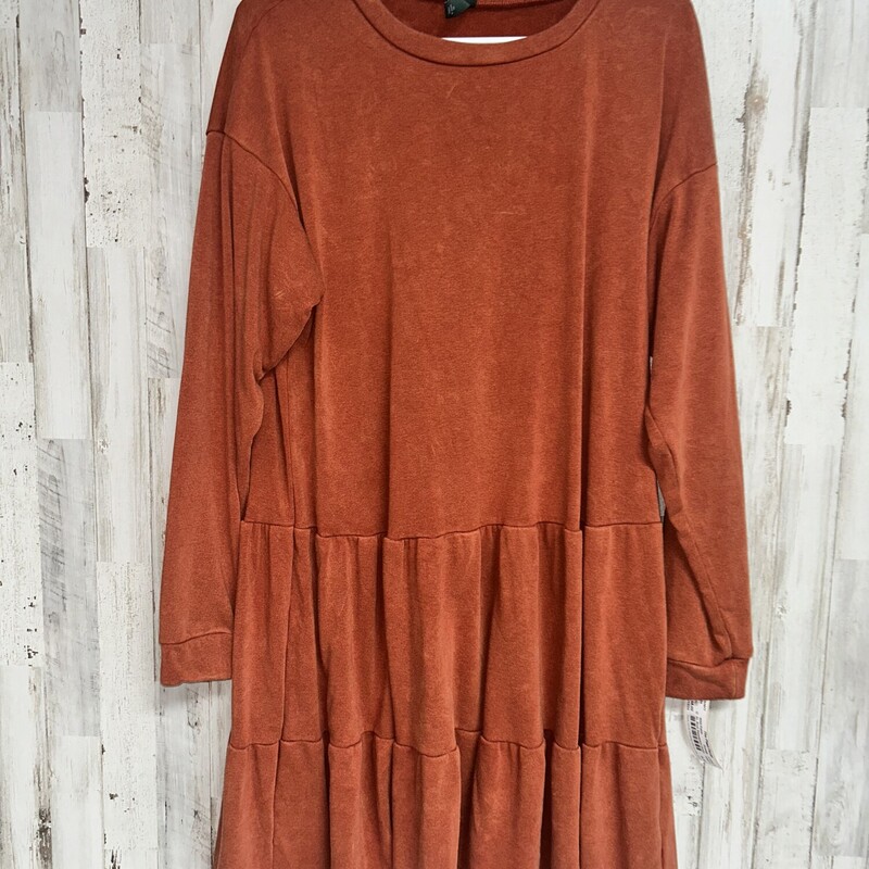 XL Rust Sweatshirt Dress, Orange, Size: Ladies XL