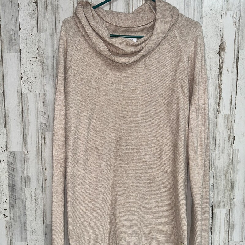 L Tan Cowl Knit Sweater, Tan, Size: Ladies L