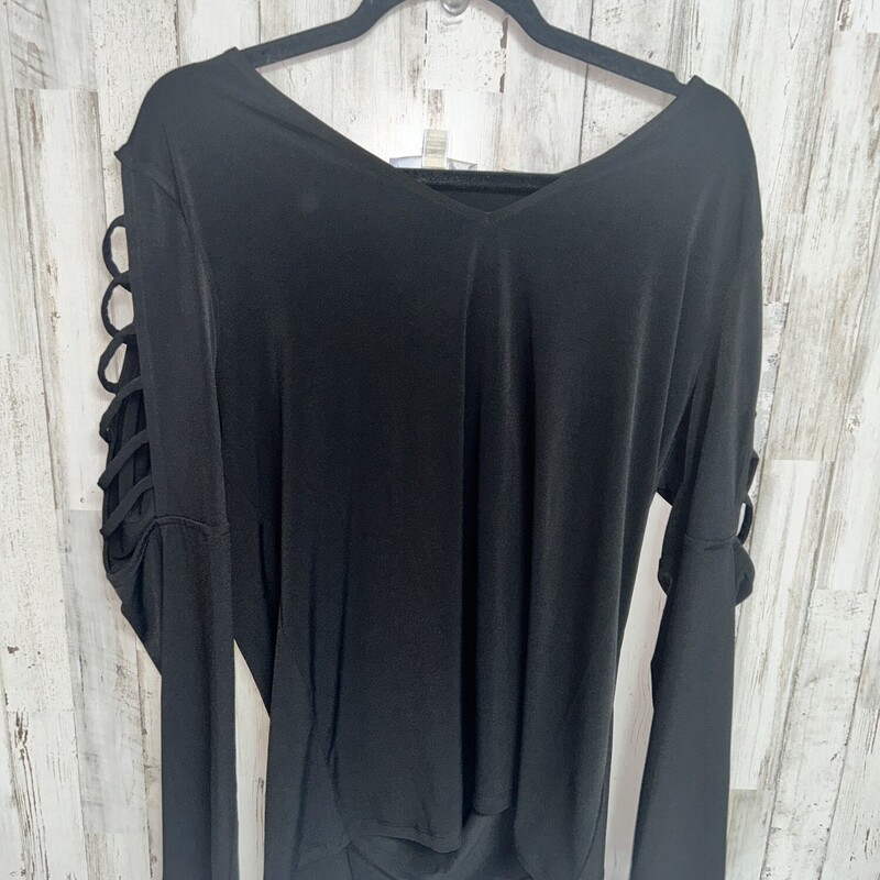 XL Black Cut Out Sleeve T, Black, Size: Ladies XL