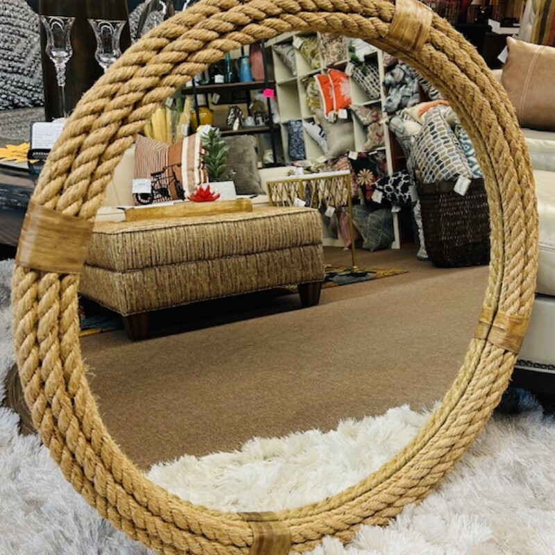 Woven Round Rope Mirror