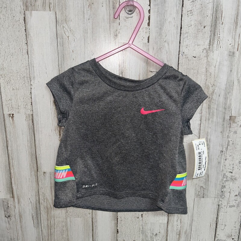 2T Grey Heathered Logo Te, Grey, Size: Girl 2T