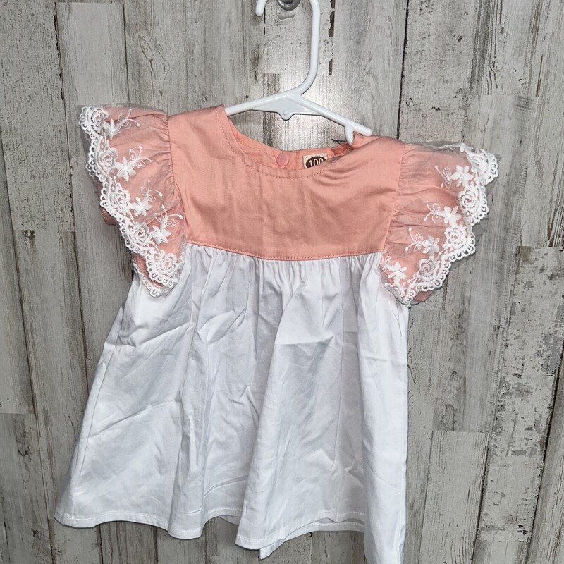 18M Peach Lace Dress, White, Size: Girl 18-24