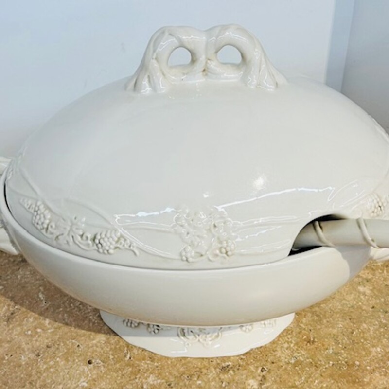 Roscher and Company Oval Soup Tureen with Ladle
White
Size: 15 x 8 x 11H