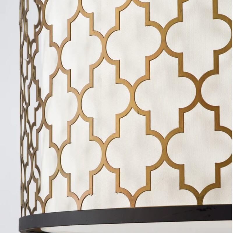 Maxim Crest Quatrefoil 4 Light Chandelier<br />
Gold White Size: 24 x 14H<br />
Retails: $538+