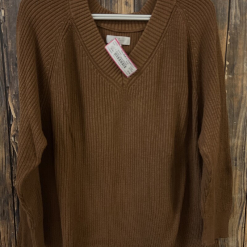 Brown V Neck Sweater