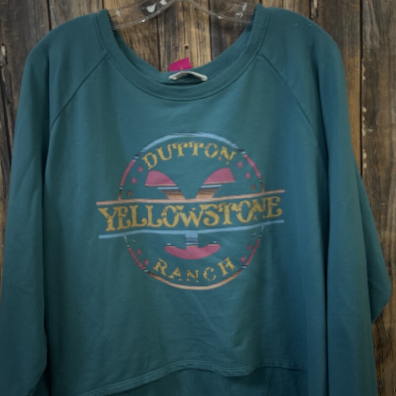 Green Yellw Stone Sweatsh, Size: 2x