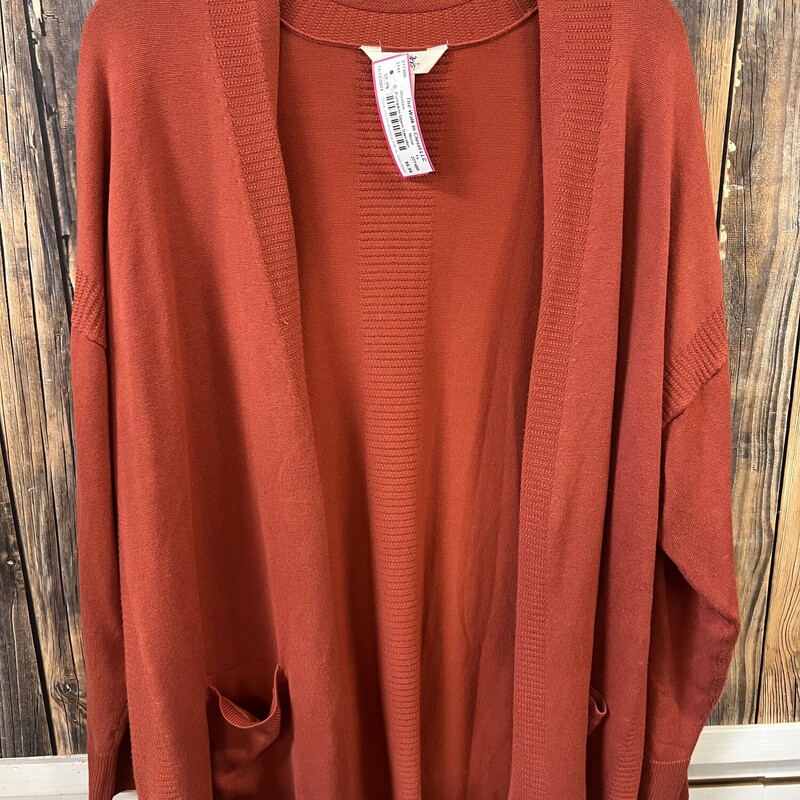 Pumpkin Open Sweater, Size: 1x