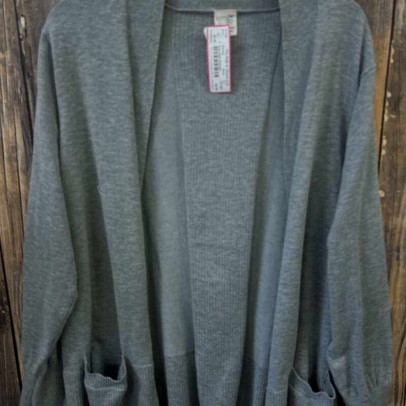 Gray Open Sweater, Size: 1x