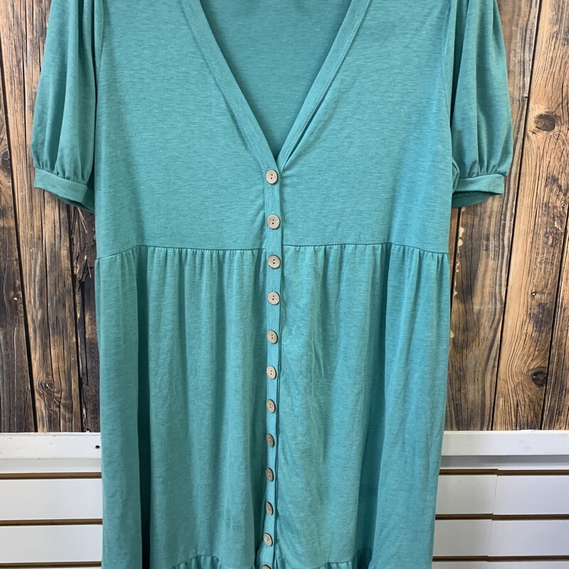 Green Dress W Buttons, Size: 2XL