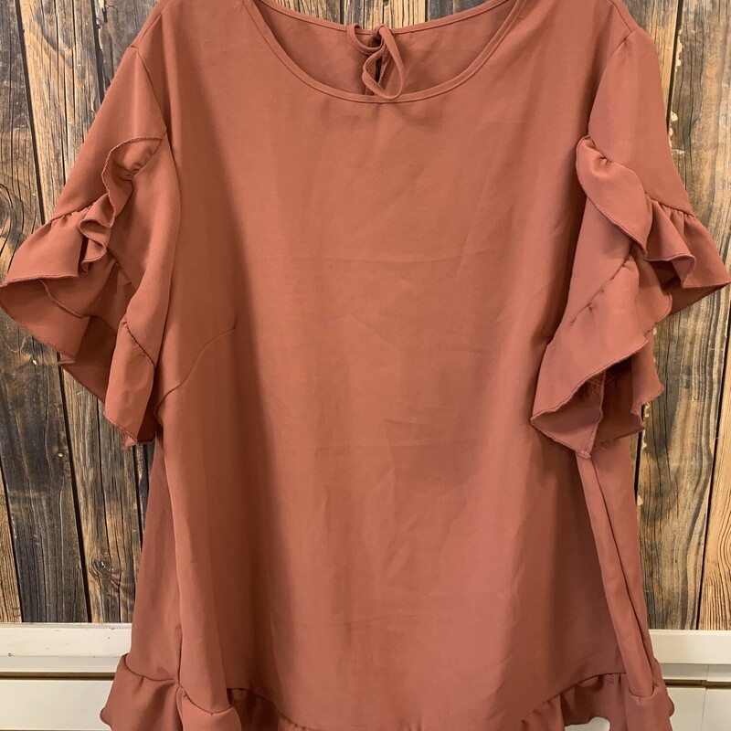 Blush Ruffle Shirt, Size: 3XL