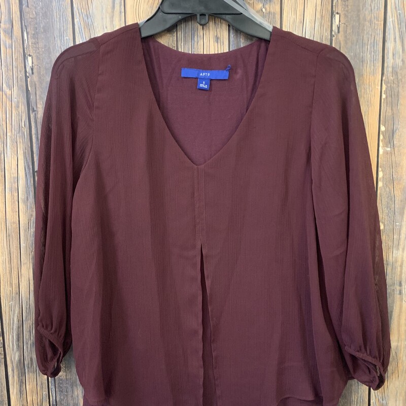 Maroon Flowy Shirt, Size: S