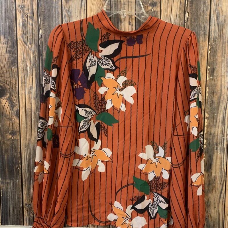 Orange Flower Shirt, Size: L