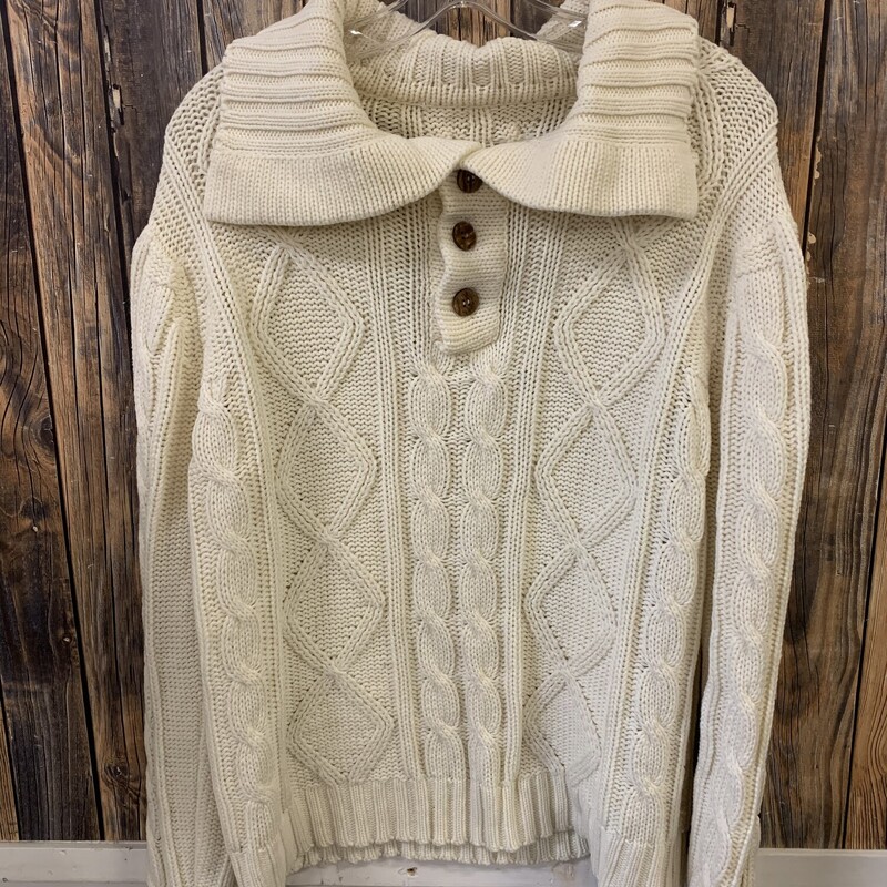 Cream Sweater W Buttons, Size: M