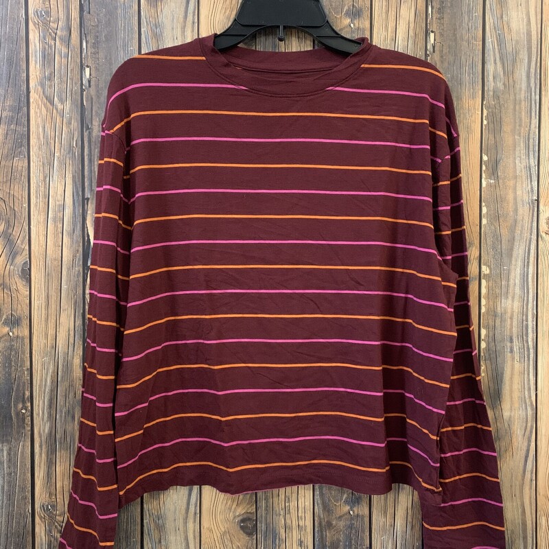 NWT Maroon Orange Stripe shirt, Size: M