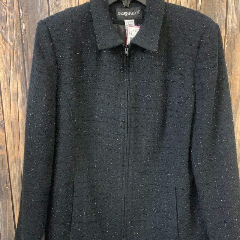 Black Sparkle Jacket, Black, Size: 10