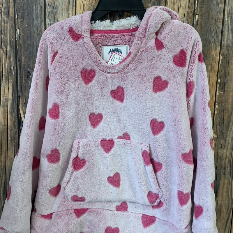 Pink Plush W Hearts Top, Size: 10-12