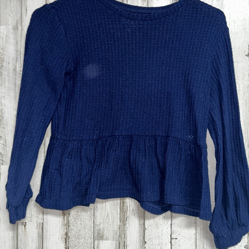 7/8 Navy Waffle Top