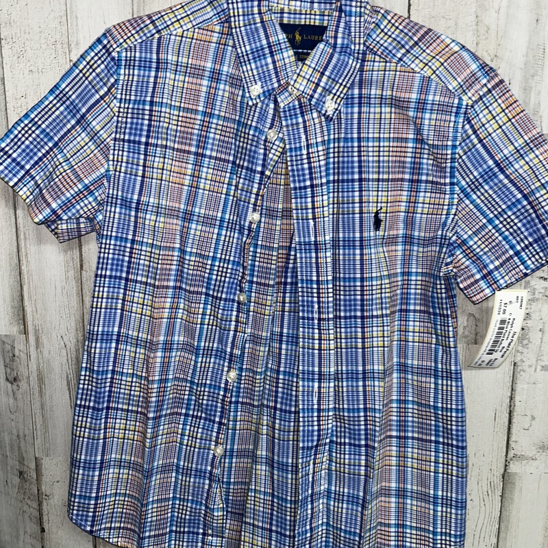 6 Blue Plaid Button Up