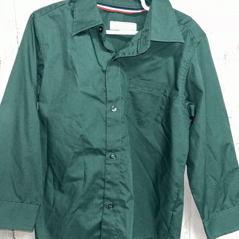 6 Drk Green Button Up