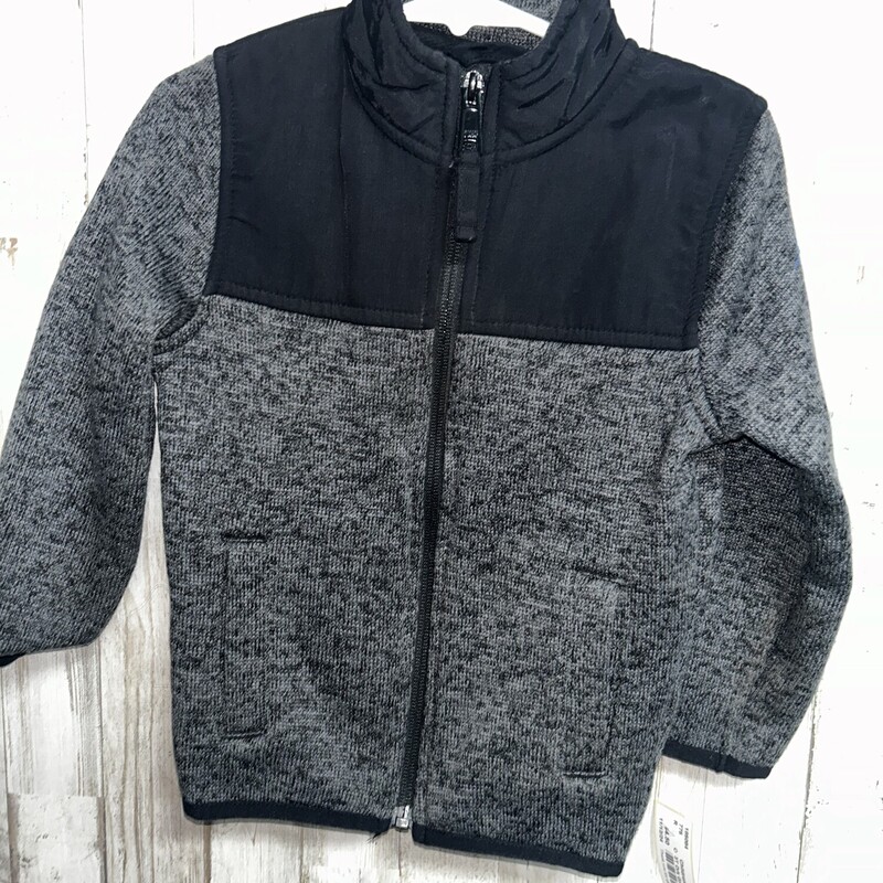 3T Drk Grey Knit Jacket, Grey, Size: Boy 2T-4T