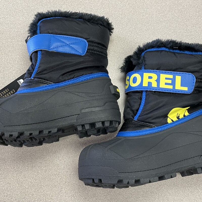 Sorel Winter Boots, Black?Blue/Yellow, Size: 12Y<br />
New in a Box