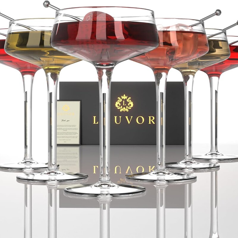 Set of 6 Louvor Champagne Glasses
Clear Size: 4 x 6.5H
Original box included