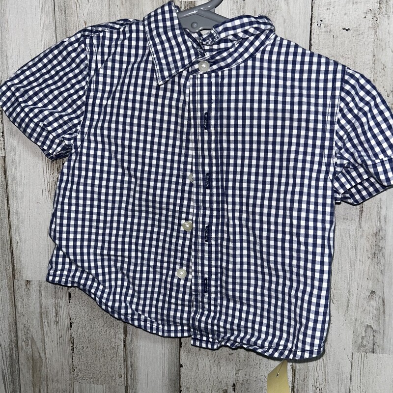 3/6M Blue Plaid Button Up