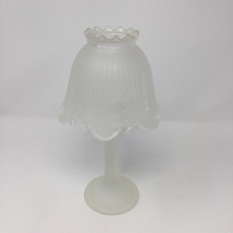 Glass Candle Holder W/shade, Glass, Size: 10in