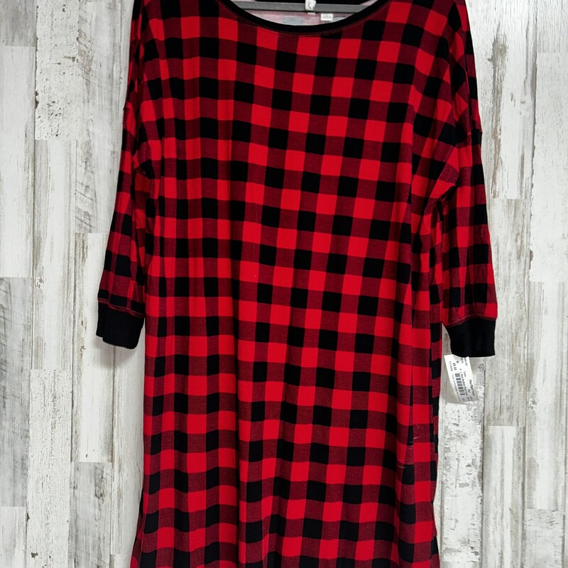 L Red Buffalo Plaid Gown, Red, Size: Ladies L