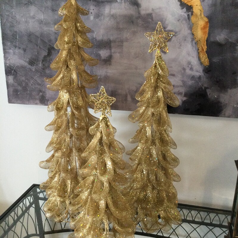 Trio Christmas Trees Gold