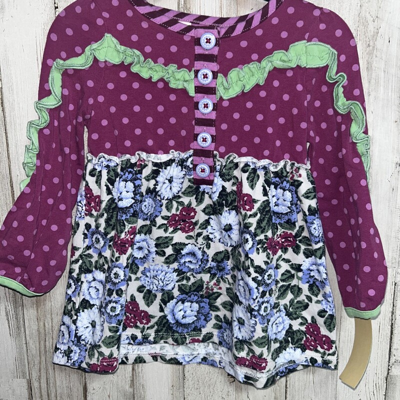 12/18M Purple Floral Top, Purple, Size: Girl 6-12m