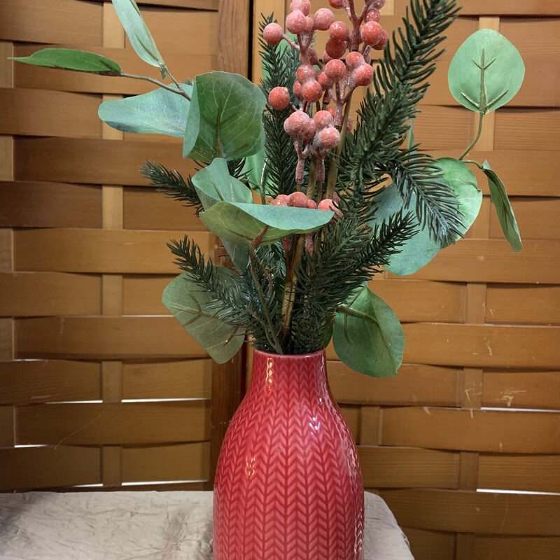 Red Jar Christmas Arrangement