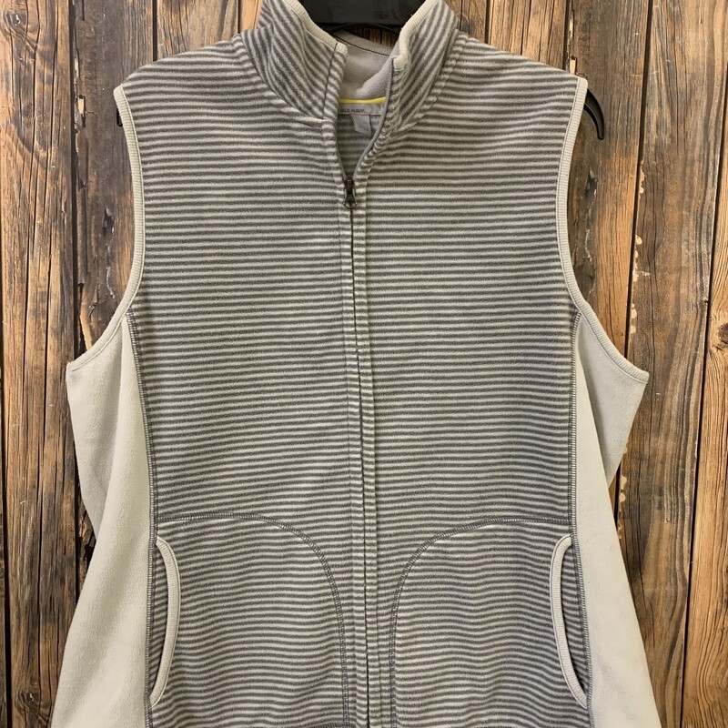 Gray/white Stripe Vest, Size: XL, Old Navy