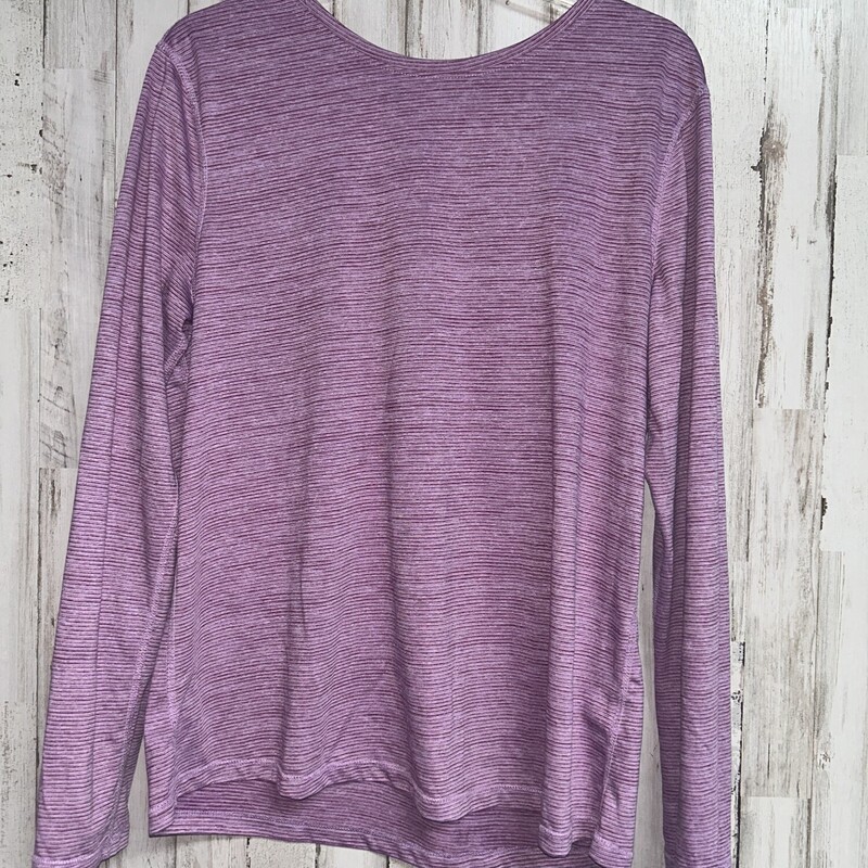 L Purple Striped Top