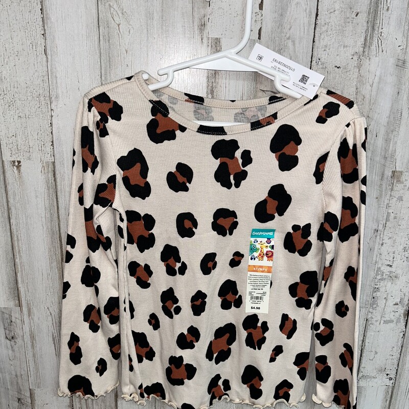 4T Beige Leopard Top