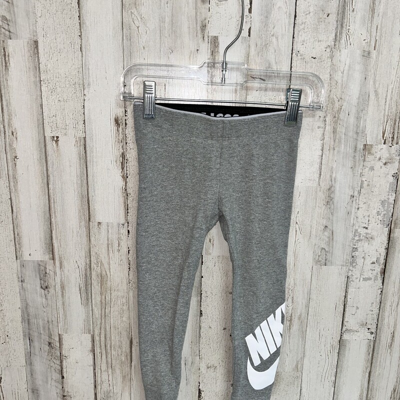 4 Grey Logo Cotton Leggin