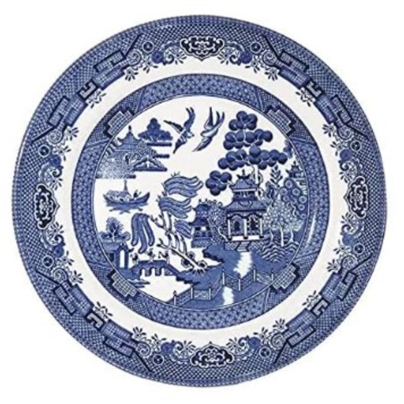 Johnson Bro Blue Willow Plate
Blue White
Size: 8 Inches
Quintessential English, made by Churchill China 1795 in the heart of The English Potteries
One of Churchill’s most famous and timeless collections. Willow tells the story of two lovers turned to doves. These pieces are classic and encompass the traditional feel that has made Willow world famous
This iconic design was originally made in 1818, crisp and clear pattern, beautiful blue color, smooth texture.