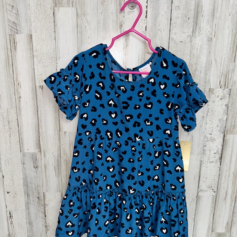 4/5 Teal Leopard Dress, Teal, Size: Girl 4T