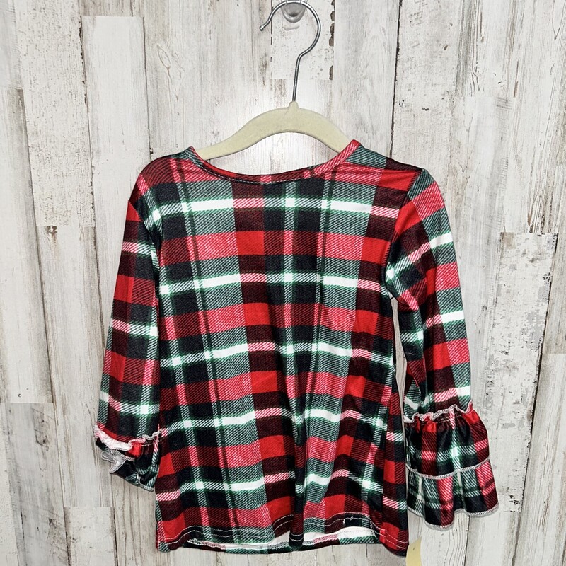 4 Red/Green Plaid Dress, Red, Size: Girl 4T