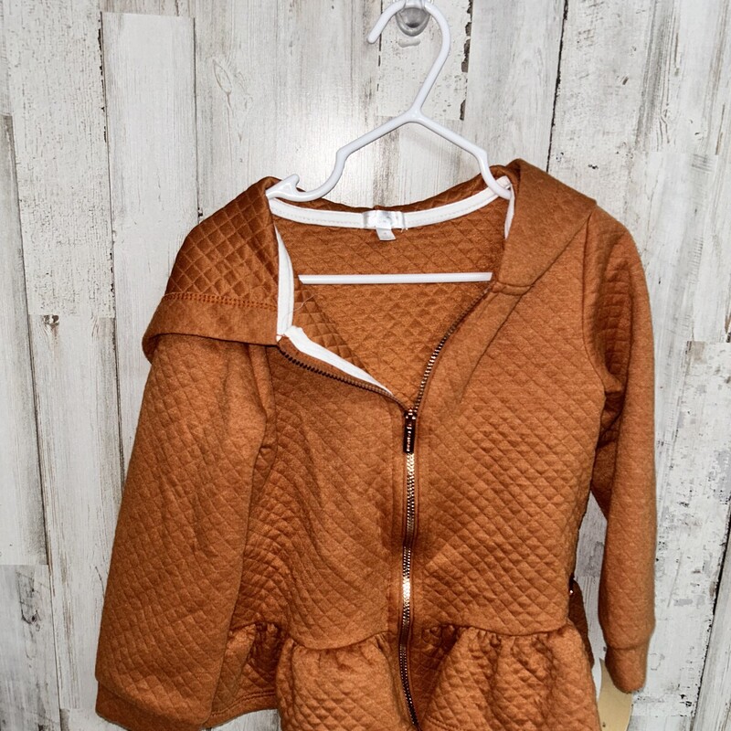 4 Rust Quilted Peplum Jac