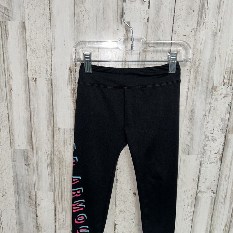 4 Black Logo Leggings, Black, Size: Girl 4T