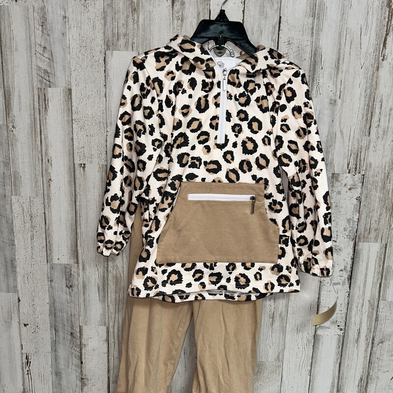 4T 2pc Beige Leopard Set