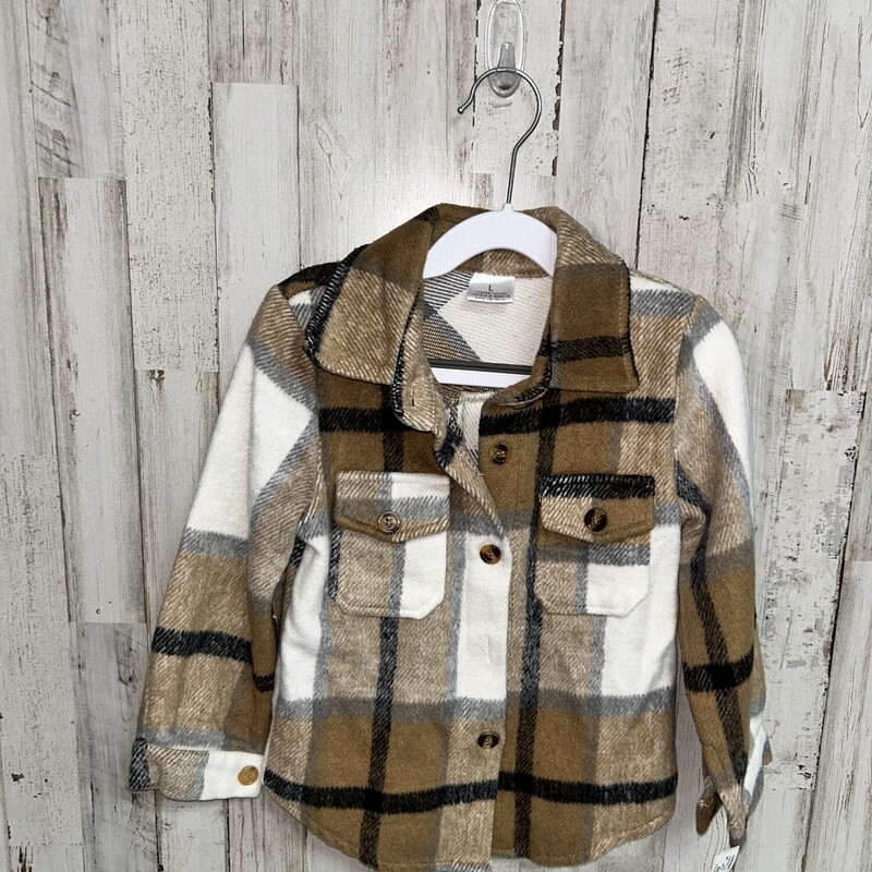 4T Tan Plaid Shacket